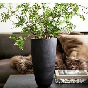 SOLD NEW Burned Wood Black Vase
